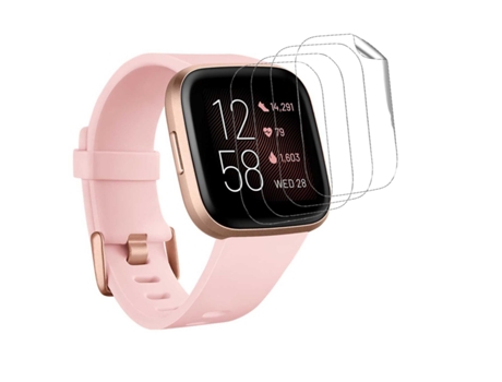 Kit 4 Protectores de Pantalla Flexshield con UV Fitbit by Google Versa 2 Transparente