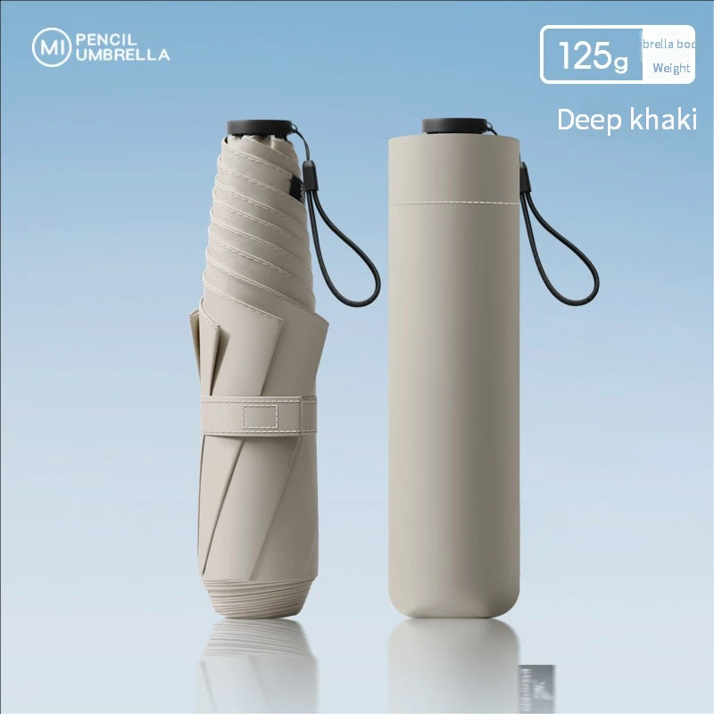 (caqui Oscuro) Paraguas Ultraligero Portátil De 125 G, Con Protección Solar, Protección Uv Y Resistente A La Lluvia.