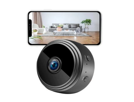 Cámara de seguridad inalámbrica 1080P Wi-Fi vigilancia del hogar con aplicación remota para el hogar oficina coche bebé mascota gato perro negro BI...