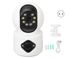 Cámara De Seguridad Wifi Inteligente Para Interiores, Visión Nocturna 1080p, Intercomunicador Bidireccional, 2.4ghz, Enchufe Estadounidense.