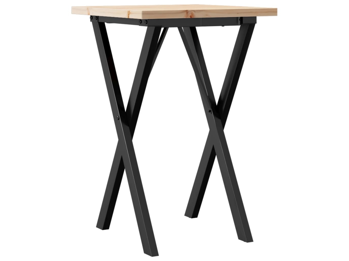 Mesa de comedor con estructura en forma de X, 50x50x75,5 cm, pino/acero, MAISON EXCLUSIVE