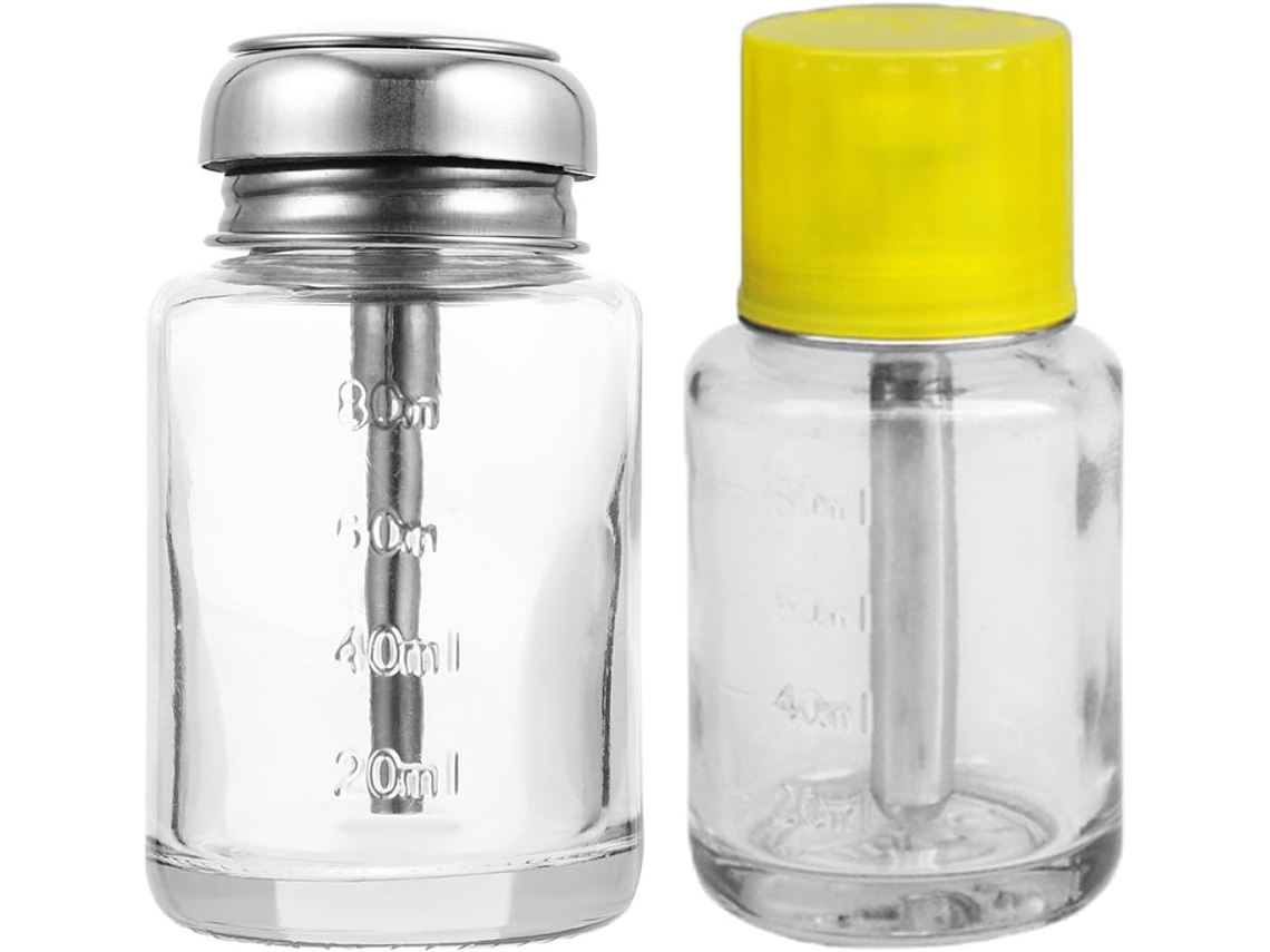 Conjunto De 2 Frascos De Vidro Recarregáveis De 100ml Com Bico Dosador.