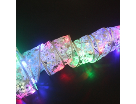 Luces de cinta de Navidad Luces de cadena con pilas para el árbol de Navidad Fiesta de cumpleaños Decoración de vacaciones (plata)
