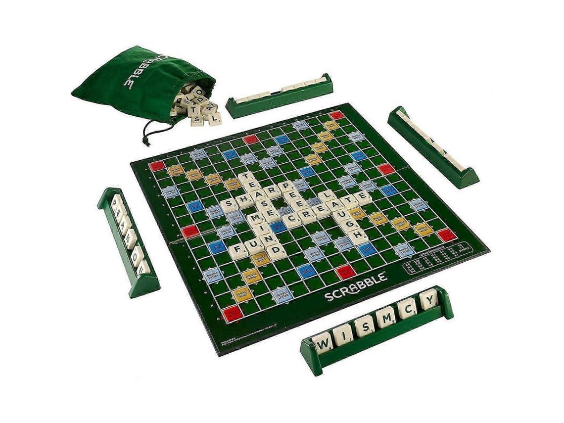Scrabble Edición Grande Plegable Con Tablero De Juego De Madera Giratorio