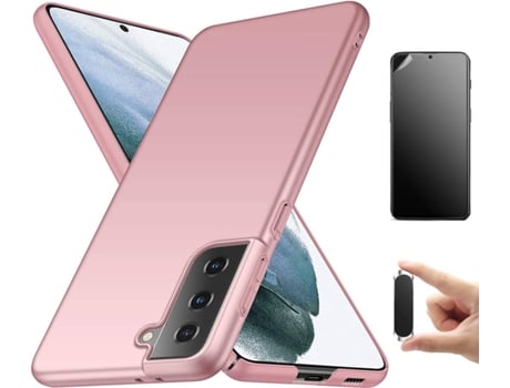 Kit Carcasa, Protector Y Soporte Samsung S21 Plus Ultimatte Turtleshell Rosa