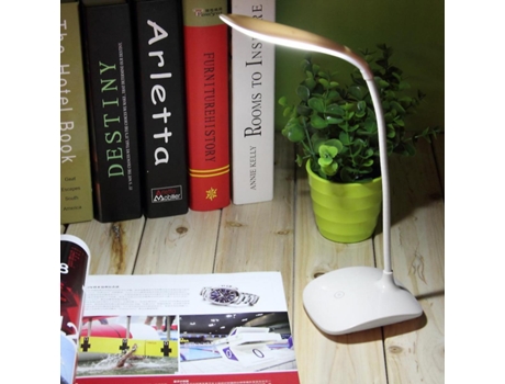 Lámpara de escritorio de cama LED con sensor táctil recargable USB ajustable