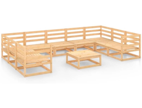 Conjunto 10 de muebles de jardín VIDAXL madera maciza de pino