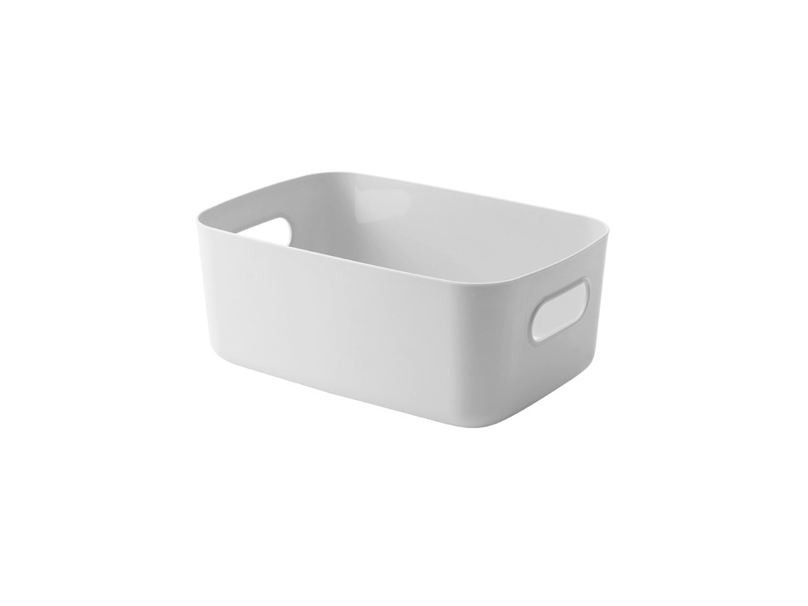 Caja de almacenamiento de plástico, estilo nórdico, color sólido para sala de estar