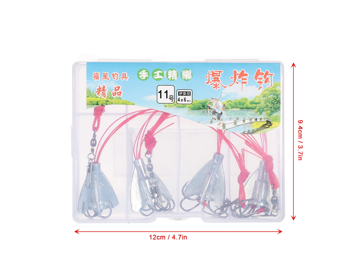 4pcs Anzuelos De Pesca Anti-enredos 6 En 1 Acero Carbono Anzuelos Explosivos Para Carpa Con Peso 9-13