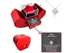 2026-7432-caja De Joyería De Manzana Con Flor Eterna Regalo Navidad San Valentín Cumpleaños 130x90x125mm Rojo Verde Estilo Rojo 6