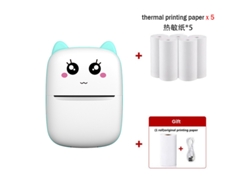 Impresora Térmica Inalámbrica De 203 Dpi. Impresión Sin Tinta Con 6 Rollos De Papel Para Ios Y Android, Color Azul. GERTIZ