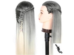 Cabeza De Maniquí Con Cabello Sintético Largo, Cabeza Para Peinar Y Entrenamiento De Trenzado (mixto)