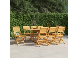 Sillas de jardín plegables (8 unidades, 47 x 62 x 90 cm), teca maciza, DKD Home Decor