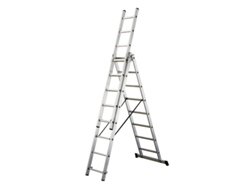 Escalera aluminio industrial 14+14+14 3x4 mt.