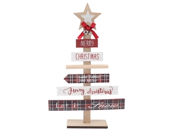 Letrero Navideño De Madera Con Base Decorativa De Mesa, Ideal Para Regalos Y Decoración Del Hogar, Rojo.