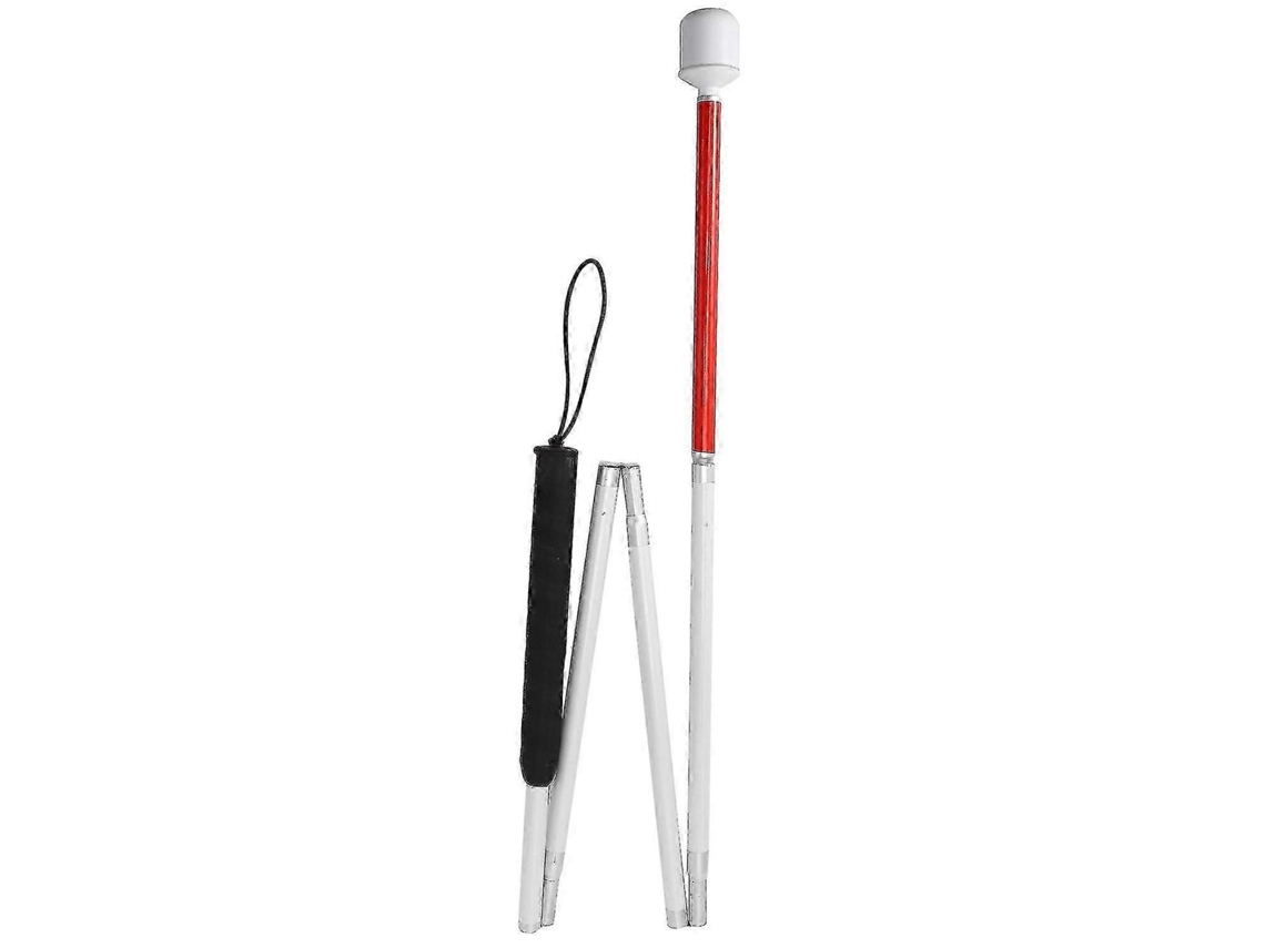Bastón deslizante de aluminio plegable en 4 segundos con punta con rodamiento para personas ciegas (antienredos)