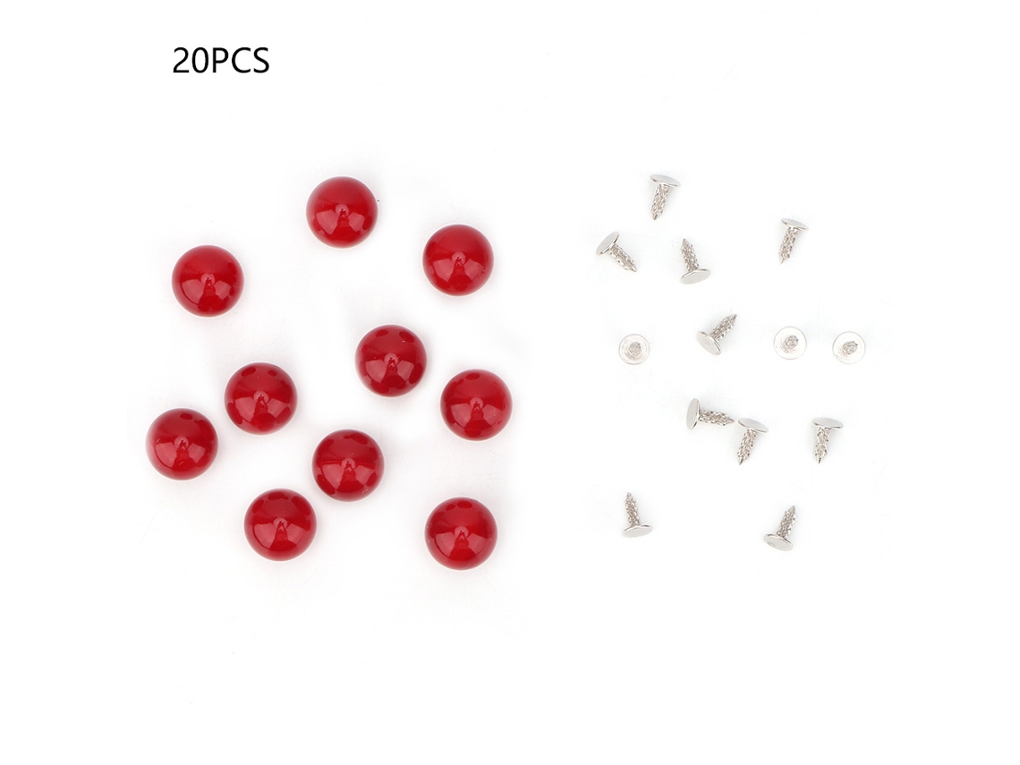 Perlas Acrílicas Con Remache De 8 Mm, Porcelana Roja No Porosa Para Decoración De Sombreros Y Zapatos, 20 Unidades.