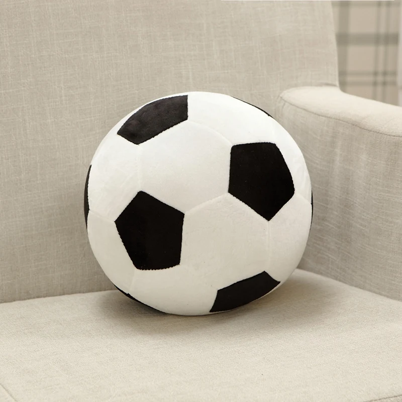 (blanco Y Negro, 30 Cm) Peluche Suave De Balón De Fútbol