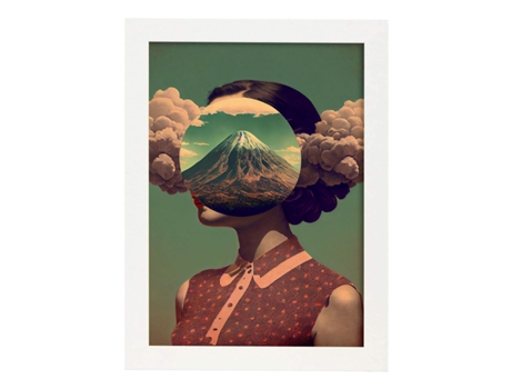 NACNIC Poster Superposición En Estilo Surrealismo Cinematográfico Ilustraciones Y Grabados De Historieta Abstracta Y Artística A4 Marcos Blancos