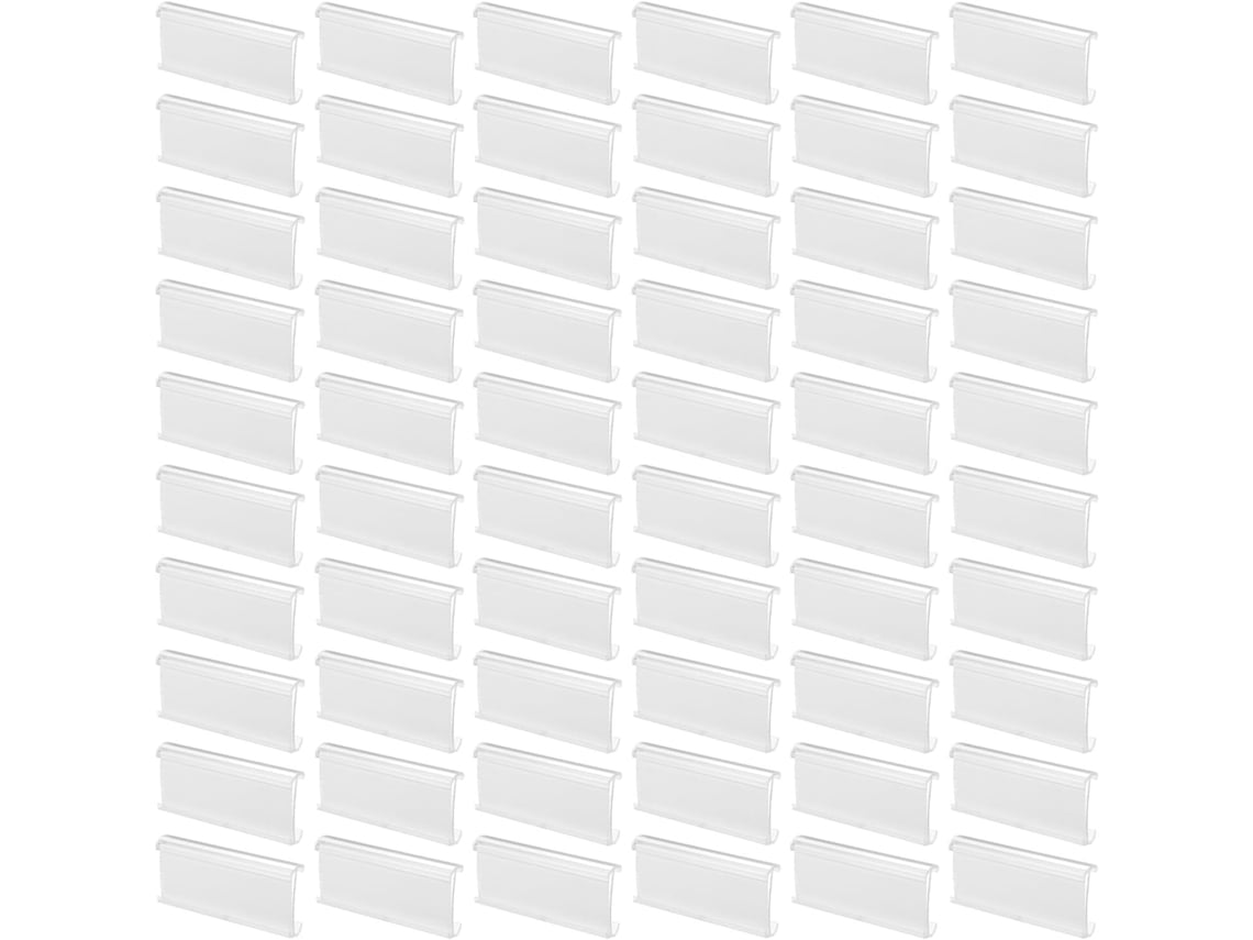 100 Portatarjetas De Plástico Transparente Para Estantes Con Clips E Insertos De Papel.
