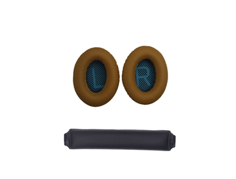 Protetores de ouvido e faixa de cabeça de reposição para fones de ouvido Bose QC15 QC25 QC35 Caqui+Azul