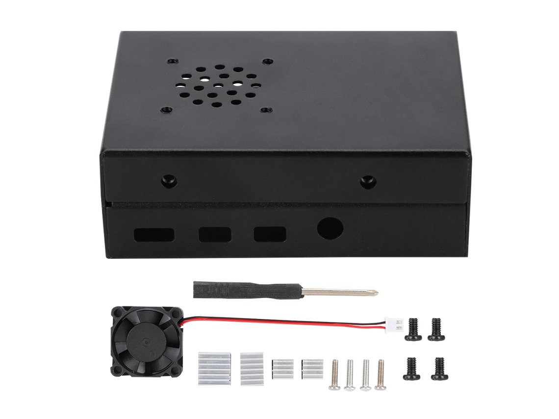 Estuche de aluminio para Raspberry Pi 4b con disipación de calor, negro o plateado dorado claro