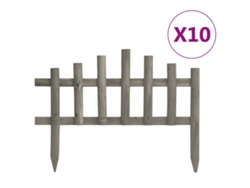 Bordes para césped, 10 unidades, 4,4 m, abeto, DKD, decoración del hogar