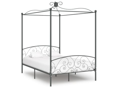MAISON EXCLUSIVE Estructura de cama con dosel 140X200 cm metal gris