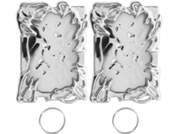 Juego De 3 Fundas De Plástico Plateadas Para Tarjetas, Estuche Para Tarjetas.