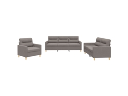 Maison Exclusive - Juego De Sofás Con Cojines 3 Piezas Tela Gris Taupe