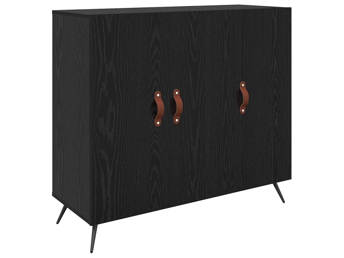 Maison Exclusive - Aparador Roble Negro 89,5 X 34 X 80 Cm Madera De Ingeniería