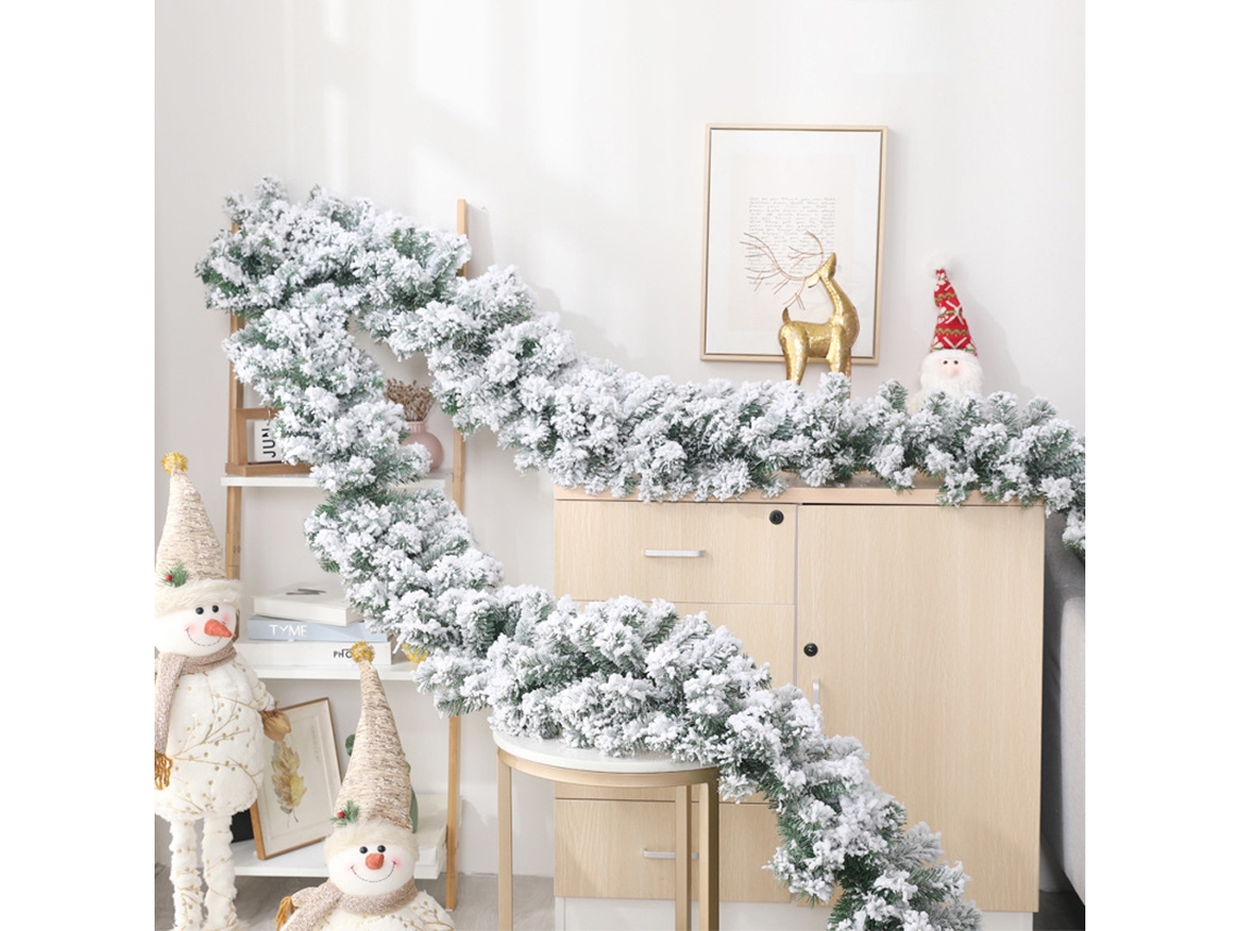 Corona De Ratán Blanco De 2,7 M Para Navidad: Decoración Para Árbol, Chimenea, Jardín Y En General.