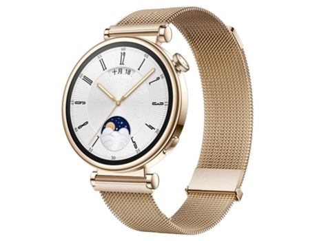 Correa de reloj inteligente para Huawei Watch GT 4 41 mm Milan Correa de reloj de malla de acero magnético dual (oro rosa)