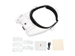 Lupa De Diadema Con 3 Led Y 23 Niveles De Aumento Ajustables, Recargable, Lente Acrílica.