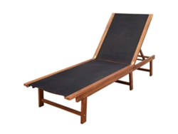 Tumbona HARLANV1 con mesa de dos piezas fabricada en madera maciza de acacia y textilene.