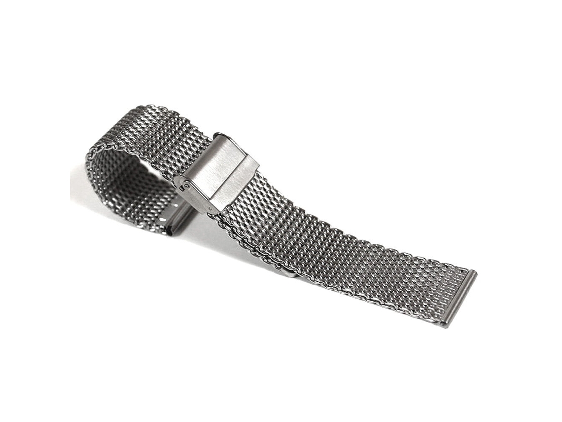 Pulseira Ajustável Em Malha Ultrafina De Aço Inoxidável De 18 Mm (prateado).