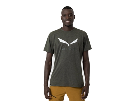 Camiseta de Hombre SALEWA Solidlogo Dri Release Verde (S)