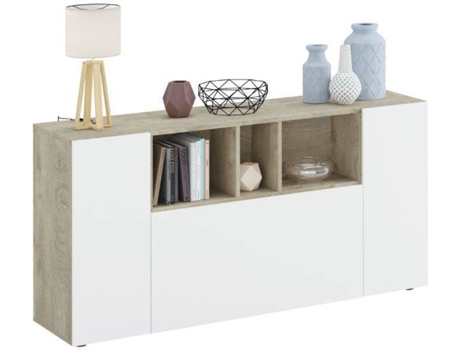 Aparador HABITDESIGN Loira (Blanco Artik - Roble Alaska - Melamina - 150 x 76 x 41 cm)