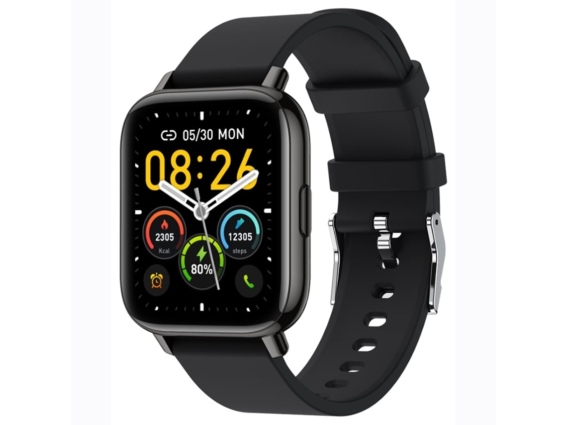 Reloj inteligente con llamadas Bluetooth, seguimiento deportivo, asistente de voz, actualizaciones meteorológicas, monitoreo de frecuencia cardíaca.