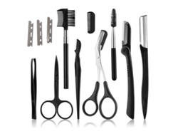 Kit de corte de cejas portátil de acero inoxidable negro