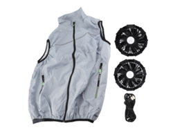 Chaleco Refrigerante Con 2 Ventiladores 3 Niveles Ajustables Ropa Acondicionada De Aire Para Trabajo En Clima Caliente Gris S