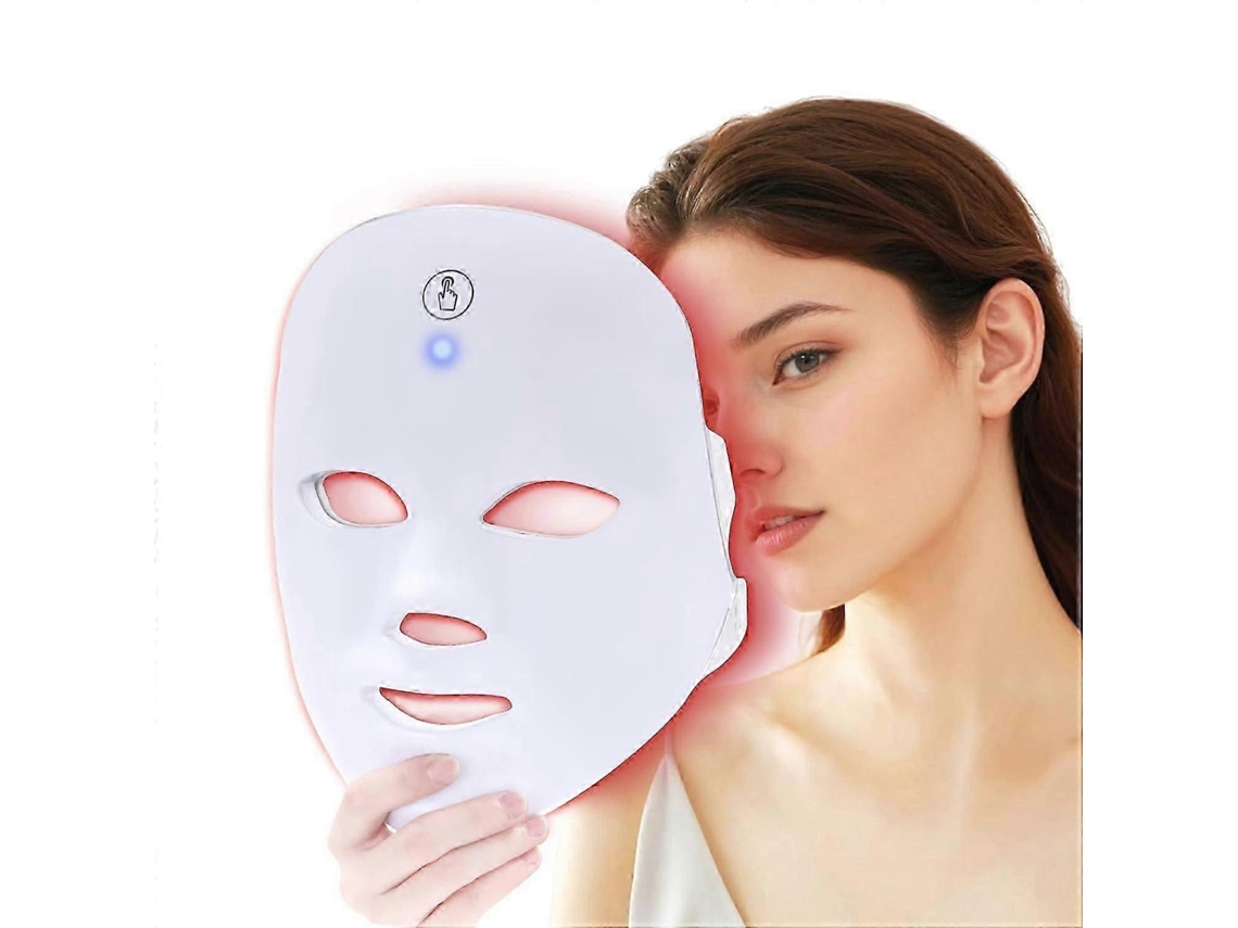 Terapia de luz roja para el rostro, mascarilla LED azul, cuidado facial de 7 pasos en casa, GOKOCO
