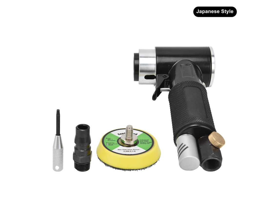 Lijadora neumática excéntrica de 2 polos, 12000 rpm, 0,6-0,8 MPa, para automóviles, metal y pulido de madera, modelo YC-2614, estilo japonés.