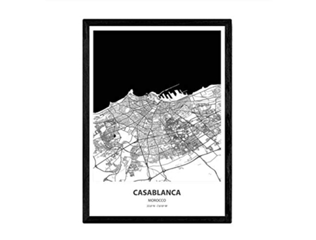 Poster NACNIC Mapa de Casablanca Marruecos (A3)