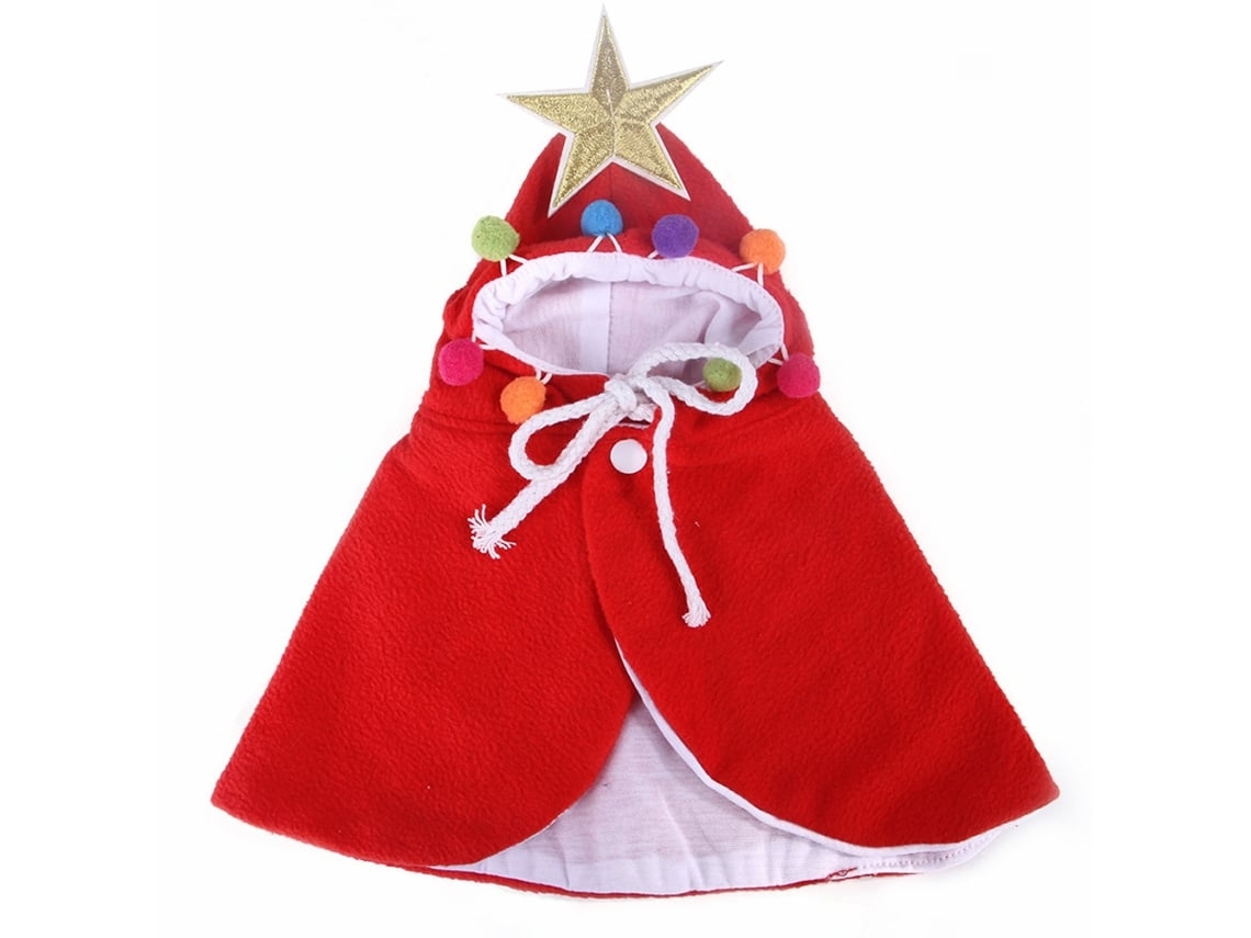 Capa Navideña Para Perro Con Estrellas Y Pompones Capa Navideña Para Gato Con Sombrero Vestido De Fiesta Juego De Rol