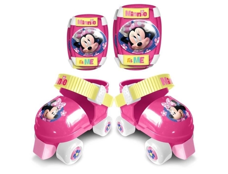 DISNEY MINNIE Conjunto de patins + cotoveleiras + joelheiras