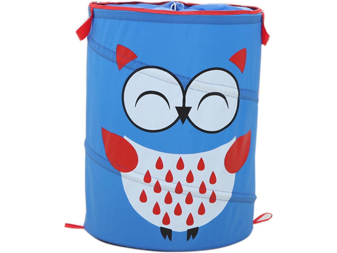 Azul Cesta De Almacenamiento Con Diseño Búho