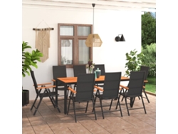 Juego de comedor de jardín negro y marrón de Dkd Home Decor