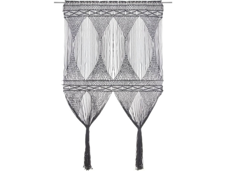 vidaXL Cortina de macramé algodón gris antracita 140x240 cm