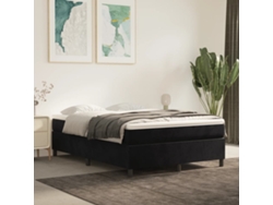 Estructura de cama sin colchón terciopelo negro 140x200 cm